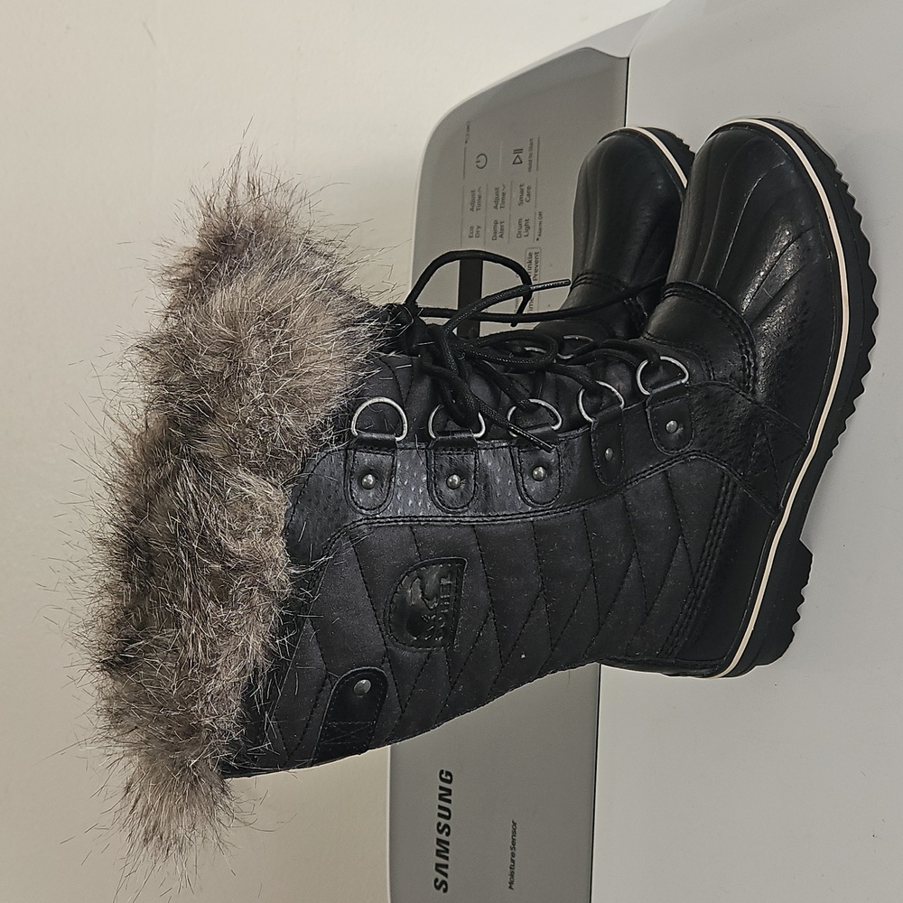 Sorel Tofino II Waterproof Winter Snow Boots with Faux Fur in Black Women 7